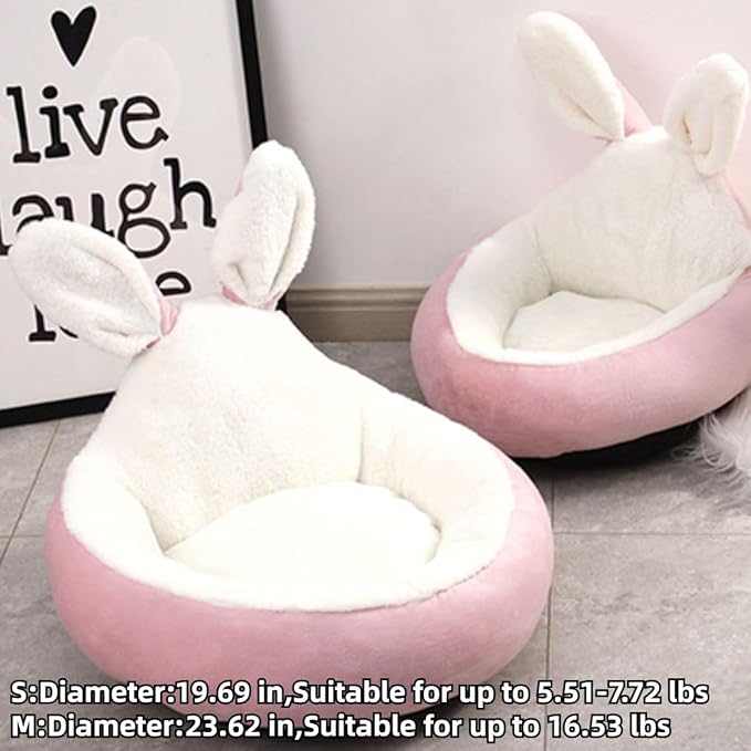 Cat Bed for Indoor Cats, Cat Litter, Dog Litter, Pet Supplies, Warm in Winter, Cute, Washable, Non-Enclosed Circular Deep Sleeping Bed Mat Dog Houses (Brown,Small)
