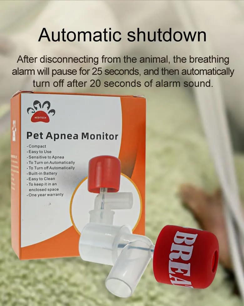 Pet Apnea Monitor, Veterinary Anesthesia Respiratory Alarm, Easy to use，Easy to Clean，Support Pets of Various Weights to use，Design Compact，Pet Hospital and Good Assistant for Veterinarians