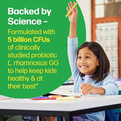 Culturelle Kids Chewable Daily Probiotic for Kids, Ages 3+, 30 Count, #1 Pediatrician-Recommended Brand, Natural Berry Flavored Daily Probiotics for Digestive Health, Oral Care & Immune Support