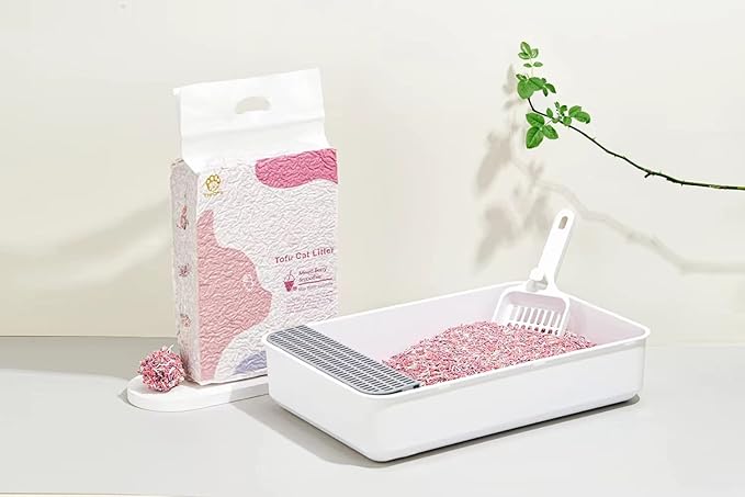 Tofu Cat Litter, Flushable, 100% Natural and Biodegradable, Quick Clumping and Dust Free, Odor Control Ultra Absorbent, Strong Deodorizer with Maximum Water Solubility,6 lbs/Bag