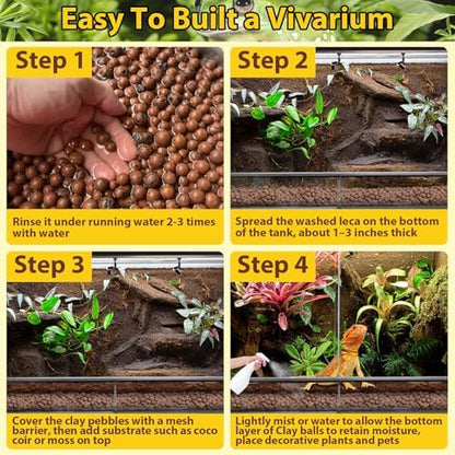 Legigo 4 LB Organic Expanded Clay Balls Terrarium Substrate for Reptiles