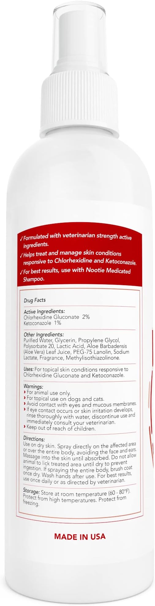 Nootie Medicated Pet Spray for Dogs & Cats, Sensitive Skin Chlorhexidine Spray, Allergy and Itch Relief for Dogs, Sold in Over 5,000 Vet Clinics & Pet Stores Worldwide