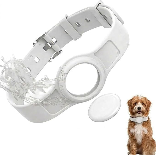 Silicone Dog Tracker Collar, Waterproof Bluetooth Pet Finder Works with Apple Find My & Google, Adjustable Collar for Small Dogs, Puppies & Cats, Fits 3.2”-14” Neck