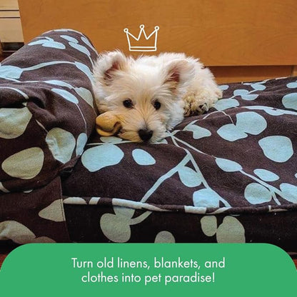 Molly Mutt Huge Dog Bed Cover - Your Hand in Mine Print - Measures 36”x45”x5’’ - 100% Cotton - Durable - Breathable - Sustainable - Machine Washable Dog Bed Cover
