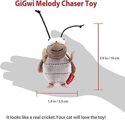 Gigwi Interactive Cricket Cat Toy, Automatic Cricket Squeaky Cat Toys, Play and Squeak Electronic Cricket Toy for Cats Kitten Indoor