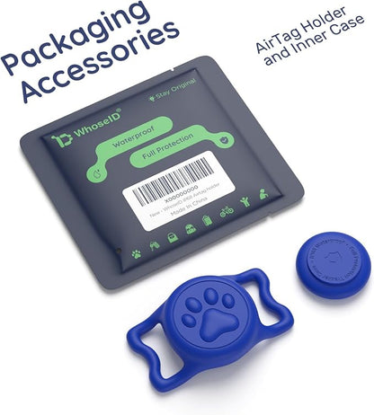 IP68 Waterproof Dog AirTag Holder for Dog Collar, Soft, Stretchy Silicone | Full-Body Protection, Easy Tool-Free Installation, Quiet, No-Dangle Fit, Lightweight, Fits Dog & Cat Collars of All Widths