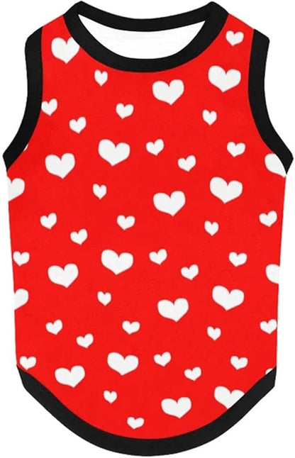Dog Heart Graphic Shirt Small Medium Large Dog Clothes Puppy Vest Gift for Dog Valentine's Mother Day Apparel (Red05, Small)