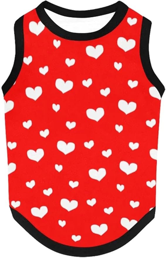 Dog Shirts Heart Graphic Small Large Dog Clothes Puppy Vest Gift for Dog Valentine's Mother Day Apparel Shirt(Red05,X-Small)