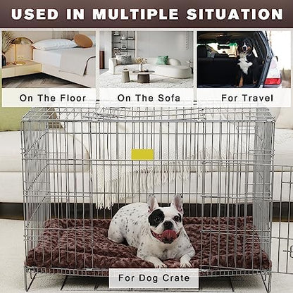 Exsnugy Washable Dog Bed Mat Medium Size Fluffy Pet Crate Pad 36x23