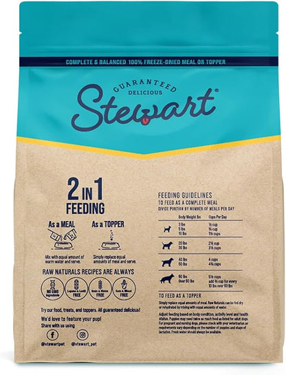 Stewart Raw Naturals Freeze Dried Raw Dog Food or Meal Topper, Chicken & Vegetables Recipe, 8 Ounce Bag, Complete and Balanced Nutrition