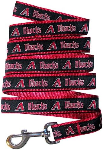 MLB PET Leash, Small, Arizona Diamondbacks Dog Leash, Baseball Team Leash for Dogs & Cats. A Shiny & Colorful Dog & Cat Leash with Emboridered Team Name/Logo Licensed by The MLB