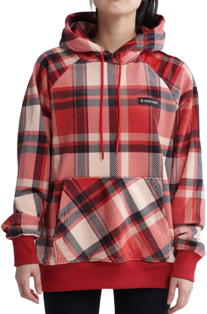 Spark Paws Human Hoodie - Premium Quality, Buttery Soft, Superior Comfort and Fit, Calming Fleece Interior, Suitable for All Styles - Red Plaid, XL