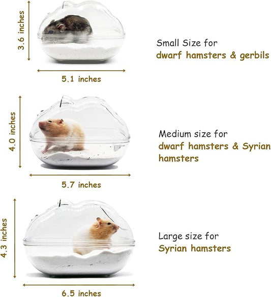 Hamster Sand Bath Container, Hamster Sand Bath Box, Hamster Sand Bathtub with Cleaning Scoop, Big Space, Easy to Clean, Avoid Bath Sand Out, Perfect for Dwarf Hamster (Medium)