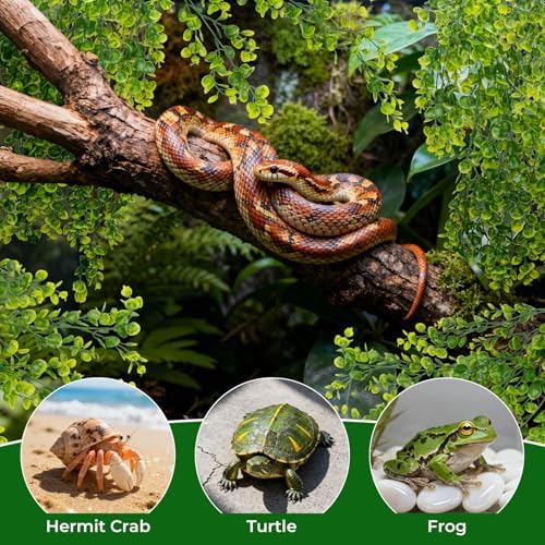 RAINFLOW 2PCS Fake Hanging Plants - Artificial Reptile Habitat Vines