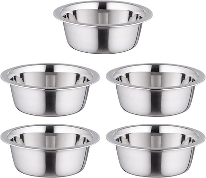 IRIS USA 16 oz Stainless Steel Cat Bowls for Food & Water, Durable, Easy to Clean, Perfect for Cats and Kittens, 5 Pack