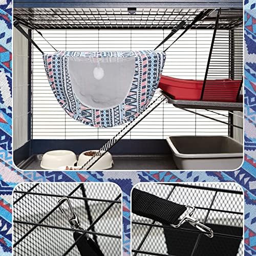 Unittype 2 Pieces Cat Cage Hammock Hanging Pet Bed, 2 Styles, Boho