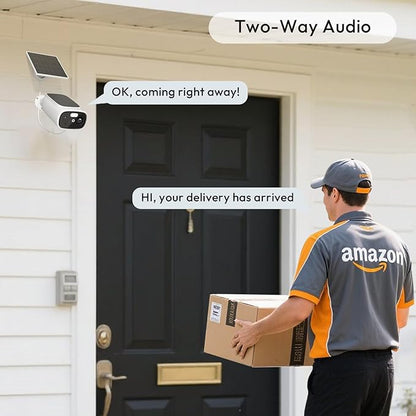 3pc 2.4G/5G WiFi Cameras for Home Security with Double Solar Panels, 2K Solar Security Cameras Wireless Outdoor, Color Night Vision , 2-Way Talk, Spotlight, Siren,IP66, Cloud/SD, AI Detection, W/Alexa
