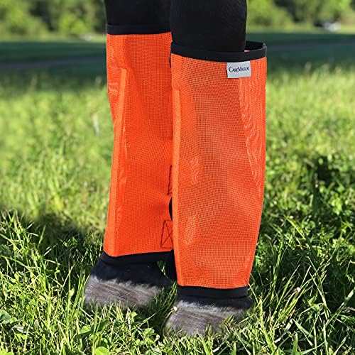 Fine Mesh Fly Boots Loose Fitting & Non-Slip Horse Fly Leggings No More Horsefly Nuisance Greatly Reduce Stomping Breathable with Natural Air Flow (Set of 4)