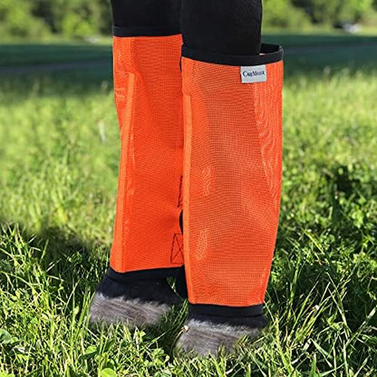 Fine Mesh Fly Boots Loose Fitting & Non-Slip Horse Fly Leggings No More Horsefly Nuisance Greatly Reduce Stomping Breathable with Natural Air Flow (Set of 4)