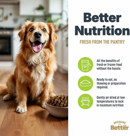Because It’s Better Slow Baked & Air Dried Dog Food - Real Chicken & Veggies - Complete & Balanced Dry Dog Food - Grain Free, High Protein, Natural Nutrition for All Life Stages, 3 lb Bag