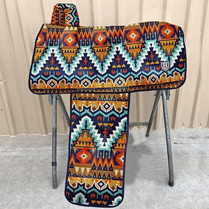 Harrison Howard Sturdy Waterproof Western Saddle Cover with Stylish Prints that Stand Out Keep Your Saddle in Pristine Condition Perfect for Showing or Riding Events-Tribal Vibe