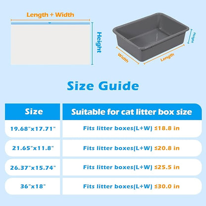 Cat Litter Bags 60 Count, 26.37"x15.74" Drawstring Close Litter Box Liners for Automatic Litter Box,Thick Cat Poop Bags,Easy to Clean,Heavy Duty Robot Bag for Self-Cleaning Box