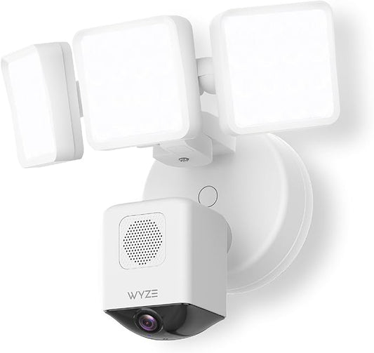 WYZE Floodlight Camera Pro, PCMag Editors' Choice 3000-Lumen LEDs, 2.5K HD Outdoor Security Camera, 180° Wide View, Motion Detection, Color Night Vision, Works with Alexa & Google, Free Expert Setup