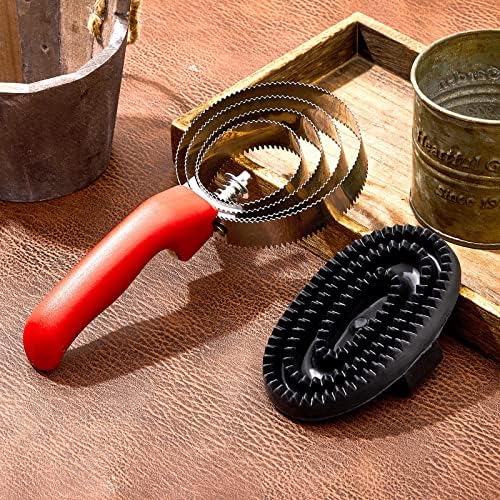 Chengu 2 pcs Reversible Stainless Steel Curry Comb with Rubber Curry, Black
