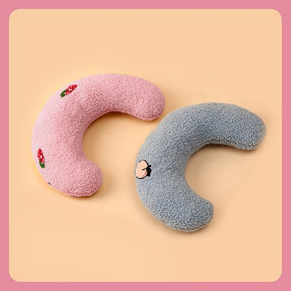Andiker Pillows for Cats, U Shape Soft Fluffy Kitten Pillow to Lay On Cat Bed Pillow Ultra Soft Pet Pillow for Cat Fluffy Cats Pillows for Indoor Cats and Puppies to Improve Sleep Quality(Pink)