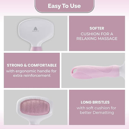 Small Slicker Brush for Grooming - Slicker Brush for Dogs and Cats can act as Deshedding Pet Tool for Healthy Coat Maintenance and Suitable for Short and long Haired Dogs