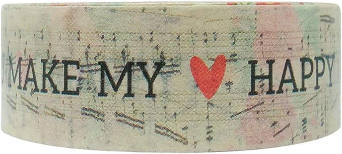 allydrew Washi Masking Tape, 15mm x 5M, Heart Happy