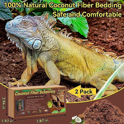 Legigo 2 Pack Coconut Fiber Substrate, Natural Coco Coir Reptile Bedding