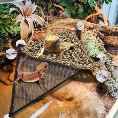 Hamiledyi Bearded Dragon Tank Accessories Lizard Hammock Climbing Jungle Vines Adjustable Leash Bat Wings Flexible Reptile Leaves with Suction Cups Reptile Habitat Decor for Gecko,Snakes,Chameleon