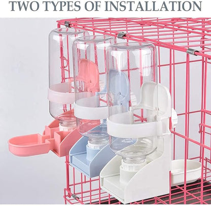 2 Pack 17oz Rabbit Water Bottle No Drip – Hanging Automatic Cage Dispenser for Small Pets Leak-Proof Water Feeder for Bunny, Guinea Pig, Chinchilla, Ferret, Hamster, Hedgehog