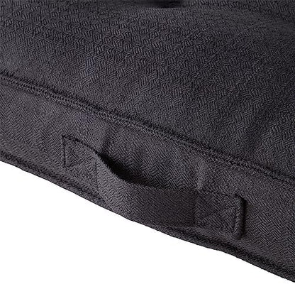 Happy Hounds Milo Square Tufted Pillow Dog Bed, Black, Large (40" x 40"), 40.0" L x 40.0" W x 6.0" Th