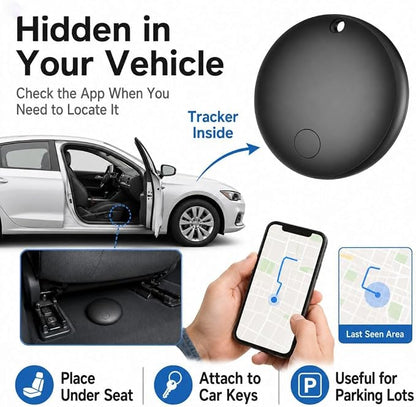 GPS Tracker for Vehicles No Monthly Fee (Android Only) - 2 Pack | Mini Car Tracker Tag, Tracking Devices, Hidden Compatible with Google's Find Hub for Pet, Car, Key, Luggage