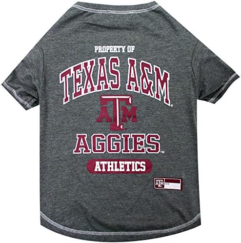 Pets First Collegiate TEXAS A&M AGGIES Dog T-Shirt, Medium. - Licensed Shirt for Pets Team Colored with Team Logos.- Premium Stretchable Materials for the Comfrot of your Dog & Cat.