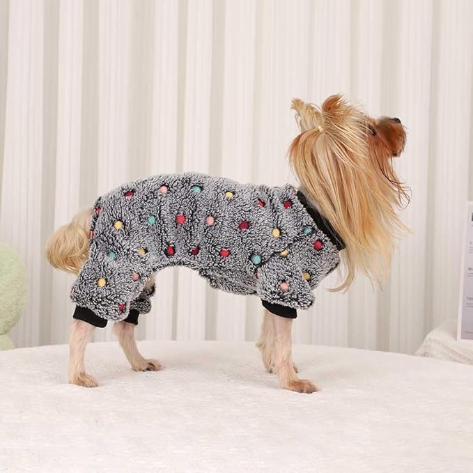 YIKEYO Dog Pajamas for Small Dogs Boy and Girl,Cotton Small Dog Sweater, Stretchable Pet Jammies Puppy Outfits for Dogs Female Male, Winter Doggie Pjs Clothes(Grey, XXS)