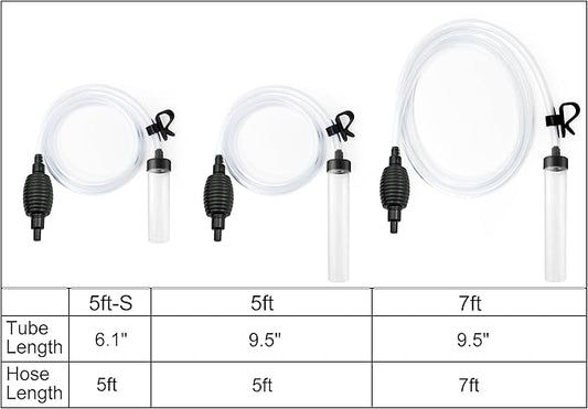 Laifoo 5ft-S Aquarium Siphon Vacuum Cleaner for Fish Tank Cleaning Gravel & Sand