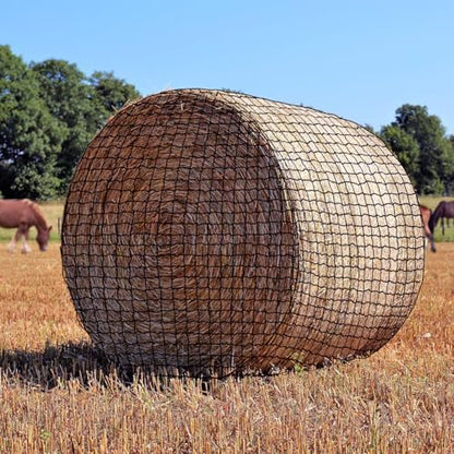 Dayimado Large Round Bale Hay Net, 6x6 Ft Sturdy Hay Net Slow Feed for Horses, Fits Round Bales 5x5-6x6 or Square Bales 3x3x8-4x4x8 with 1.5" Holes