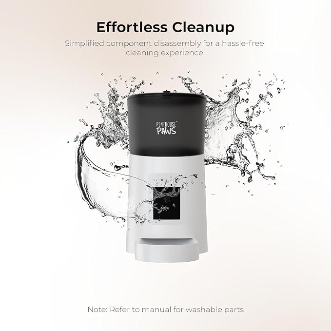 Smart HD Pet Feeder, 6L Dry Food Capacity, 1080p Camera, 2-Way Audio, Scheduled Meals, Backup Power, Easy to Clean, Anti-Jam Design for Cat & Dog, White