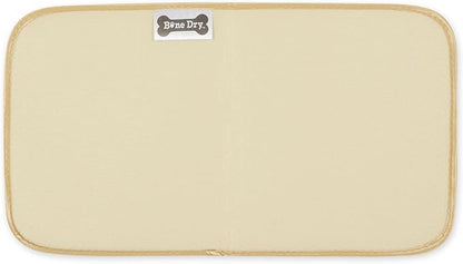 Bone Dry Machine Washable, Ultra Absorbent Pet Mat, 10x18, Taupe Trellis Print
