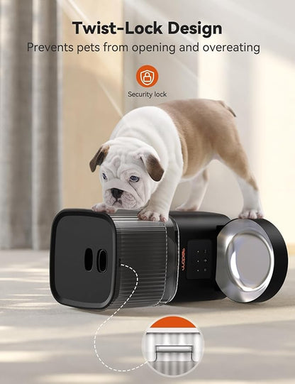 WOPET Automatic Cat Feeder, 5G WiFi Automatic Dog Feeder with APP Control for Remote Feeding, Cat Food Dispenser with Low Food Sensor and Voice Recorder,Up to 10 Meals Per Day for Cats and Dogs