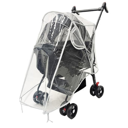 Unisize Pet Stroller Rain Cover, EVA Transparent Waterproof & Windproof Cover for Snow Rain Wind, Foldable Universal Fit for Most Dog Strollers