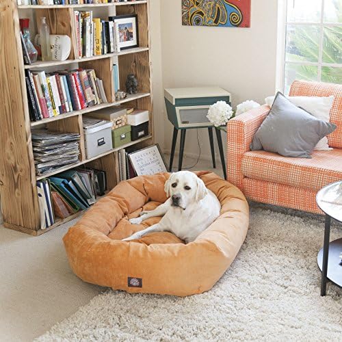 Majestic Pet Micro Velvet Dog Bed, 52 Inch X-Large, Round, Washable, Fern