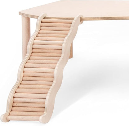 Niteangel Hamster Climbing Toy Wooden Ladder Bridge for Hamsters Gerbils Mice and Small Animals (Large - 10.35'' L)