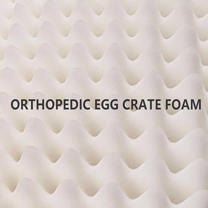 Patas Lague Orthopedic XL Dog Bed Large Sized Dog 42''X28'', Waterproof Soft Comfortable Egg Crate Foam Large Pet Beds Crate Mat with Removable Washable Cover and Nonskid Bottom, Pink