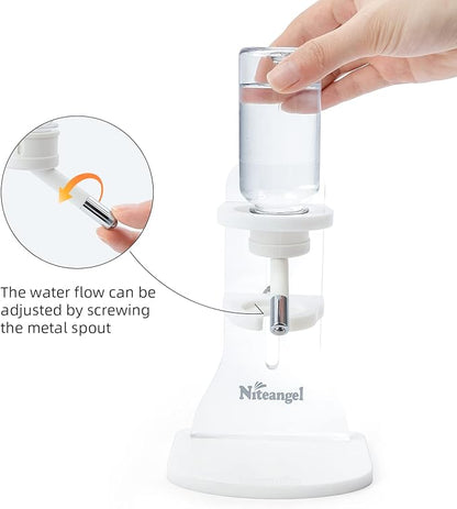 Niteangel Water Bottle with Stand for Syrian Dwarf Hamsters Gerbils Mice Rats Degus Small pet (Transparent)