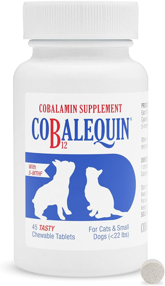 Nutramax Laboratories Cobalequin B12 Supplement for Cats and Small Dogs, 45 Count (Pack of 1)