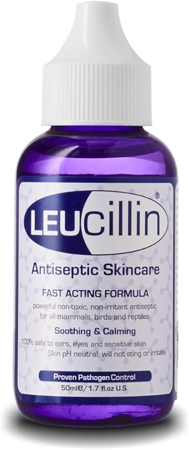 Leucillin Natural Antiseptic Dropper for Dogs, Soothes Itchy Skin and Promotes Healing, Effective Treatment for Dogs, Wound and Skin Care Solution for Pets, First Aid Kit Essential - 50ml